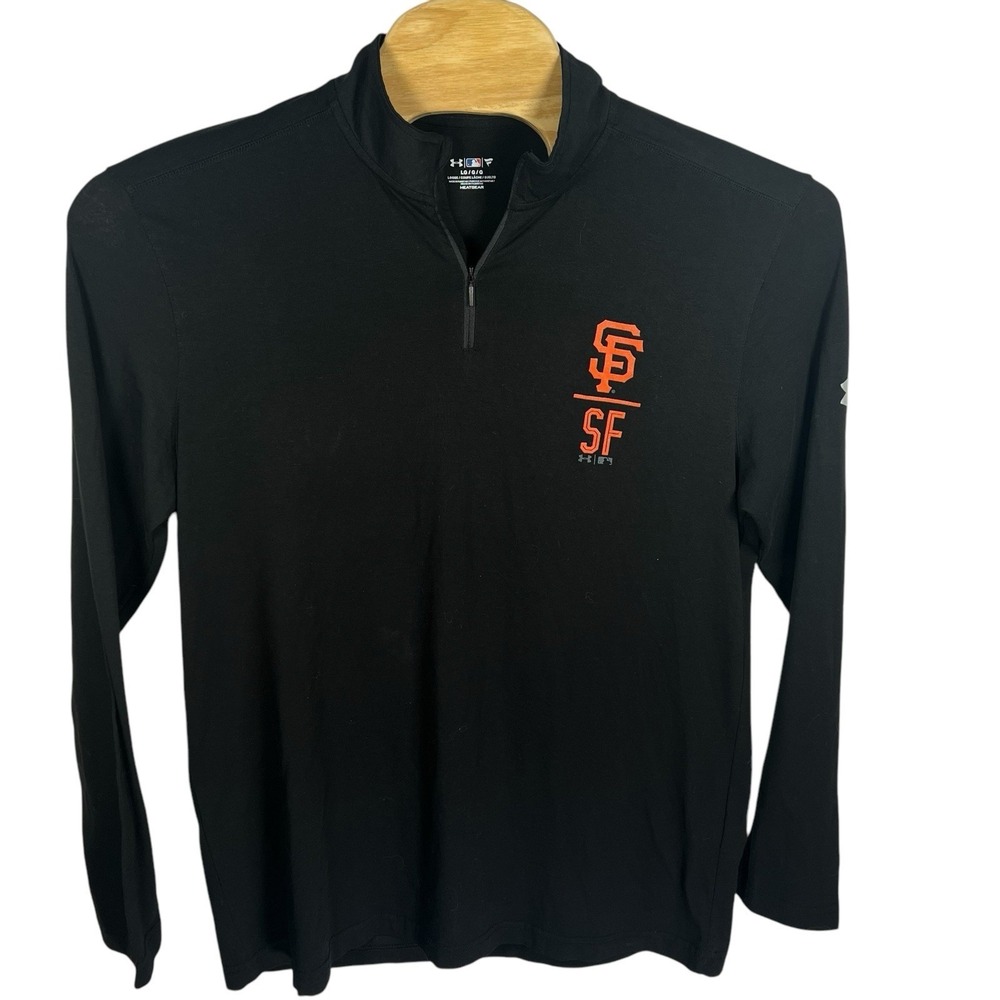 Under Armour Heat Gear Men LG Mock Neck‎ MLB San SF Francisco Giants T-Shirt